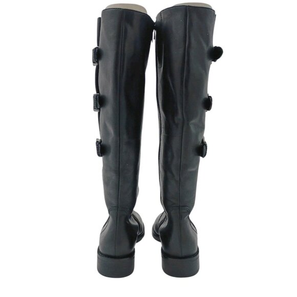 Ecco Womens Black 'Hobart' Leather Riding Knee High Boot 3 Buckle EU 37/US 6-6.5 - Picture 5 of 10